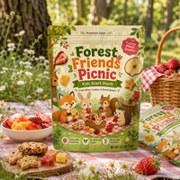 Pochette Doypack Personnalisée Imprimée Colorée de Qualité Alimentaire Refermable avec Fermeture Éclair pour Fruits, Biscuits, Bonbons Gélifiés, Snacks pour Enfants – Format Familial