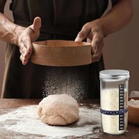AMZ HOT Pot de fermentation au levain avec bande d'alimentation marquée par la date Pot de démarrage au levain de 17oz pour la cuisson du pain