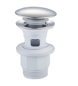 Accessori Bagno: Valvola Click Clack per Scarico Lavabo, Coperchio Grande Grigio Anti-Intasamento, Scarico Pop-up con Troppopieno - Product Image 1