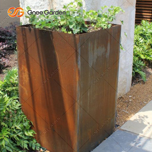 Direct Factory Sale Custom Large Square Corten Steel Corrosion Resistant Rust Finish ISO9001 Certified Minimalist Flower <b>Pot</b> - Product Image 3