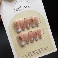 Faux ongles en acrylique faits à la main, 10 pièces, avec finition gel, longue durée, amovibles, faux ongles artificiels