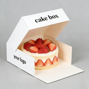 Scatola <span class=keywords><strong>per</strong></span> Torte Riciclabile Personalizzata in Cartone <span class=keywords><strong>per</strong></span> <span class=keywords><strong>Alimenti</strong></span>, Confezione <span class=keywords><strong>per</strong></span> Dolci e Dessert, Scatola Pieghevole Monopezzo Fustellata <span class=keywords><strong>per</strong></span> Asporto Torte - Product Image 4