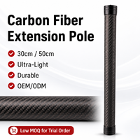 Perche d'extension en fibre de carbone haute résistance 30cm 50cm Ultra-légère Anti-rouille Logo OEM Fixation filetée double extrémité Support stable
