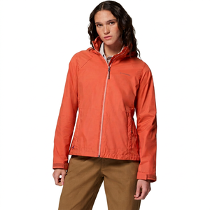 Chaqueta Cortavientos Impermeable con Capucha Naranja, Recubierta de PU, con Cierre de Cremallera con Logotipo, Cuello Alto, Estilo Casual, Unisex, para Otoño - Product Image 1