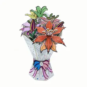 Maroquinerie de bricolage en cadeau pour fête des mères, kit de modèles fleuris Rose, lys & poinseta