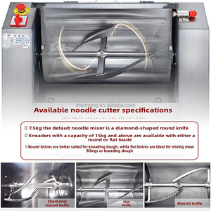 Mezcladora de Masa Horizontal Comercial con Capacidad de 100 kg, Mezcladora de Harina para Hacer Dumplings, Pasta y Fideos, Precio de la Máquina Industrial para Mezclar Masa - Product Image 5