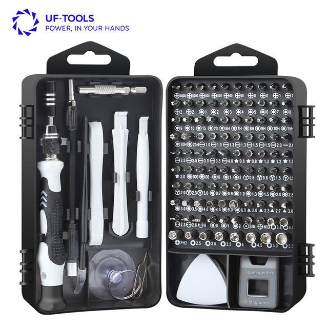 117-in-1 Professional Magnetic Electronics Repair Tool Set DIY Grade Screwdriver Bits Kit with Plastic Handle OEM Customizable