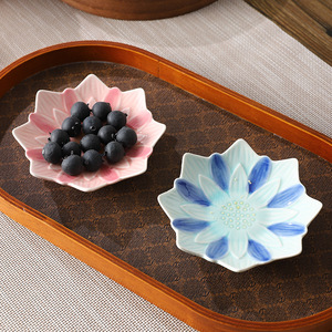 Plato de Cerámica con Diseño de Loto Mystic Arts 2327U, Color Rosa Degradado, Estilo Moderno Minimalista, para Té y Aperitivos - Product Image 2