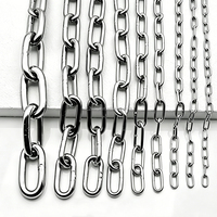Chaîne carrée soudée en acier inoxydable 304, chaîne à maillons longs pour laisse de chien, séchage de vêtements, balançoire, garde-corps, levage de pompe à eau