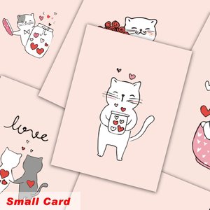 Cartes d'anniversaire personnalisées, petites cartes de la Saint-Valentin en vrac, cartes de vœux mignonnes sur le thème du <span class=keywords><strong>chat</strong></span> et du cœur pour la Saint-Valentin avec enveloppes - Product Image 5