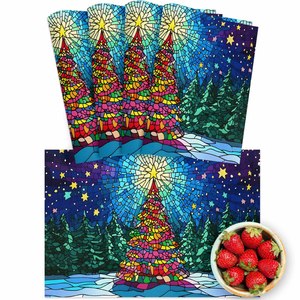 13x19 Inch Xmas Trees Snowflakes Gifts Christmas <strong>Placemats</strong> <strong>Set</strong> <strong>of</strong> 4 Seasonal Table Mats for Party Kitchen Dining Decoration - Product Image 1