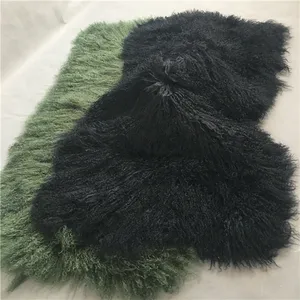 wholesale white black Long hair Lamb Skin Fur Goat Fur Plate