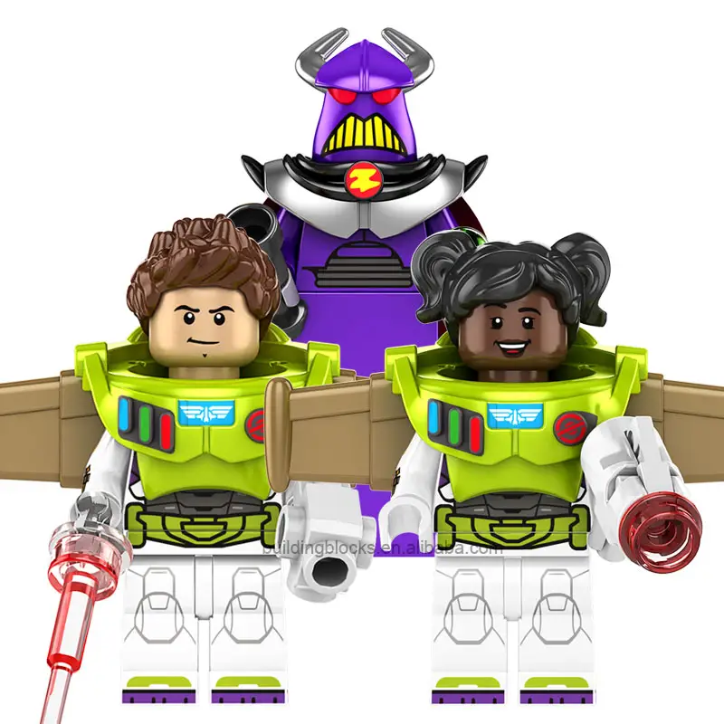 New Cartoon KF6166 Lzzy Haw-thorne Buzz Light Year Zach the great demon Figures Building Block Toys Bricks