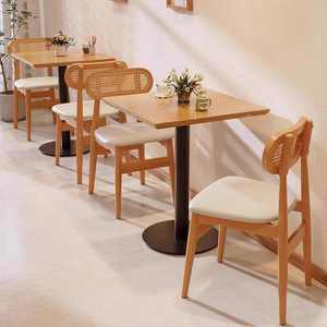 <span class=keywords><strong>Chaise</strong></span> de table de café de Style crémeux combinaison Dessert pain au four gâteau lait thé boutique négociation <span class=keywords><strong>chaise</strong></span> décontractée en bois massif - Product Image 3