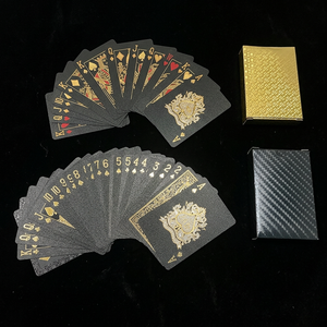 Juego de Cartas de Póquer de Lujo Negras con Lámina Dorada, PVC Impermeable y Duradero, para Espectáculos de Magia, Regalos para Fiestas - Product Image 3