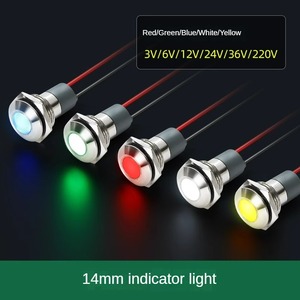 6/8/10/12Mm Mini Nhỏ Bảng Điều Chỉnh Gắn Kết Đèn Tín Hiệu Thiết Bị Chống Thấm Nước Kim Loại <span class=keywords><strong>LED</strong></span> Chỉ Số Ánh Sáng Với Dây 3-6V Màu Đỏ Màu Xanh Lá Cây Màu Vàng - Product Image 6