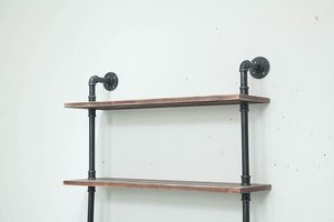 Pipe Shelves Rustic Wood Ladder <strong>Bookshelf</strong> <strong>Wall</strong> Mounted Shelf for Living Room Decor and Storage 32in 6 Layers Ladder <strong>Bookshelf</strong> - Product Image 2