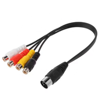 Fiche Din mâle 30CM 5 broches vers 4 prises RCA femelles Connecteur de câble audio