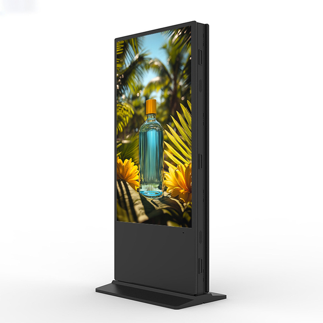 Custom 75 Inch Digital Advertising Display with Inbuilt Speaker TV Stand for Shopping Mall and Retail Store Use
