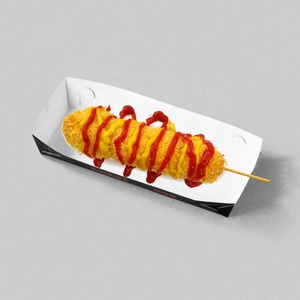 Atacado Hot Dog Bandeja De Papel Logotipo Personalizado Água E Óleo Prova De Cachorro De Milho Caixa De Embalagem - Product Image 1