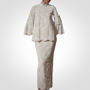 SIPO Eid vestido musulmán personalizado estilo trompeta Baju Kurung Kedah con encaje detallado cuello de tapeta Malasia Baju Kurung - Product Image 5