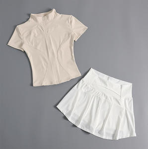 Vestes de sport zippées pour femmes avec logo personnalisé, douces et confortables, à manches courtes, ajustées, pour la course à pied, le fitness et le yoga - Product Image 6