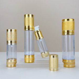 Gold Airless <b>Pump</b> <b>Bottle</b> Aluminium Plastic <b>Bottles</b> for Cosmetic Packaging Travel Airless <b>Pump</b> Dispenser <b>Bottle</b> - Product Image 5