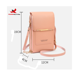 Sac à bandoulière messager en cuir couleur unie pour femme, portefeuille et porte-cartes, collection mode 2025 - Product Image 2
