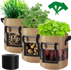 Sacs <span class=keywords><strong>de</strong></span> culture pour plantes en feutre non tissé écologiques TAK Custom Gallon avec fenêtre visible et poignées - Product Image 2