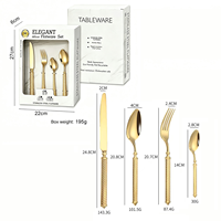 Ensemble de couverts en acier inoxydable de qualité supérieure, 16 pièces, épais, poli miroir 304, vaisselle pour la salle à manger familiale, boîte cadeau