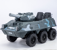 12V 4 Çekerli Çocuk Elektrikli Binilebilir Tank Araba, 3-8 Yaş Çocuklar İçin Askeri Oyuncak Araç, 2.4G Uzaktan Kumandalı