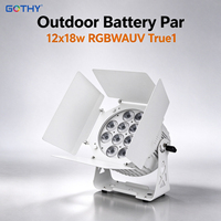 Projecteur LED sans fil Gothey 12x18W rechargeable RGBWA UV avec contrôle WiFi DMX via application, étanche IP65 pour extérieur