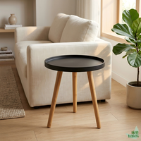 Table d'appoint ronde avec plateau surélevé, décoration d'intérieur populaire, table d'appoint de canapé pour salon, table basse à pieds en bambou, vente chaude