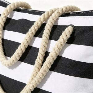 Custom Striped <b>Beach</b> <b>Bag</b> <b>Large</b> Capacity Shoulder Tote with Multi Pockets for Travel Pool Outdoor Wholesale - Product Image 3