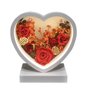 Heart shape LED table desk night bedroom Christmas flower everlasting forever dried preserved roses dropshipping lamp