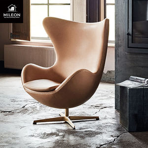 Poltrona Singola Nordica Girevole in Metallo e Pelle/Tessuto per <span class=keywords><strong>Soggiorno</strong></span>, Sala Conferenze, Hotel, Modello Designer - Product Image 2