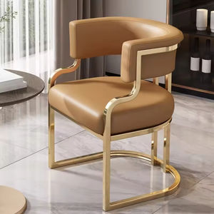 <span class=keywords><strong>Fauteuil</strong></span> en métal de luxe moderne, nouveau design, mobilier pour la maison, rembourré en cuir, adapté aux salles à manger, aux cafés et aux salons - Product Image 1
