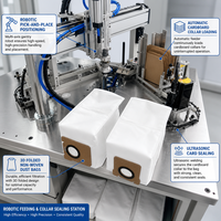 Machine automatique de soudage de sacs à poussière ultrasoniques 15KHz 4200W à 4 systèmes pour la fabrication de sacs filtrants de robots aspirateurs
