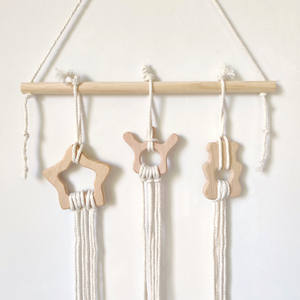 INS porte-nœud de cheveux rangement épingle à cheveux fille Clips organisateur cintre en bois chambre à coucher tenture murale décors pour bébé adolescente chambre à coucher - Product Image 5