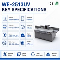 Imprimante à plat UV industrielle 2513, machine d'impression numérique à jet d'encre grand format pour MDF, bois, verre, acrylique