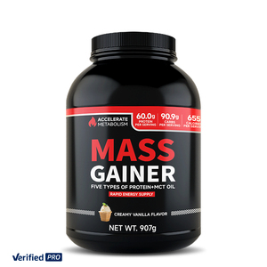 Integratore alimentare OEM Whey Protein Mass Gainer al gusto vaniglia cremoso ad alto contenuto calorico, utilizzato per il fitness e lo sviluppo muscolare. - Product Image 2
