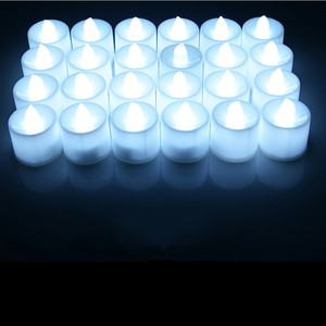Chauffe-plat blanc coloré à piles, jaune scintillant, flottant, sans flamme, cœur rond, petites bougies électriques de saint-valentin - Product Image 5