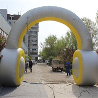 Prix usine personnalisé gonflable écouteur/casque arc pour Dj Music Festival carnaval fête fournitures