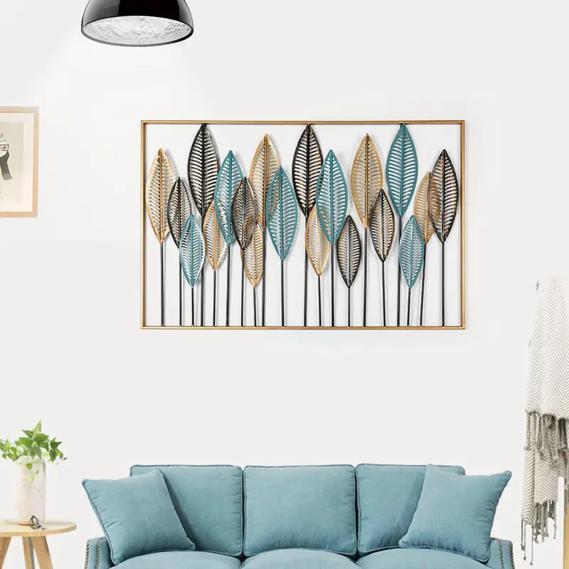 Adornos de arte nórdico de hierro para decoración del hogar, Fondo de sofá, decoración de pared 3D, Simple