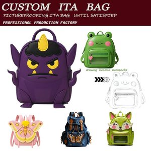 Sac à bandoulière tendance personnalisé en forme de cœur lavande avec fenêtre transparente pour affichage de badges Ita Bolsa, idéal pour les événements Anime Kawaii Cosplay - Product Image 6