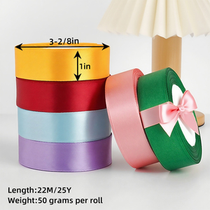 Nhà Máy Bán Buôn Mặt Duy Nhất Satin <span class=keywords><strong>Ribbon</strong></span> 25Mm Rộng 25Yards Dài Cho Hoa Hồng Tự Làm Và Quà Tặng Gói Màu Sắc Phổ Biến Trong Kho - Product Image 2