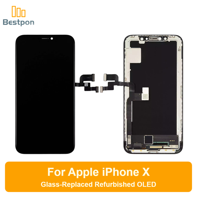Replacement for iPhone X OLED Screen Assembly, Glass-Replaced Refurbished, Original Panel and IC, Grade a