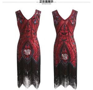 Bestdance Grandes Tailles!!Vintage 1920s Clapet Gatsby Robe De Soirée Fantaisie Costumes U Cou Cap - Product Image 6