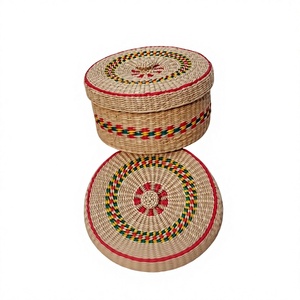 Eco Friendly Water Hyacinth Ottoman Cushion Pad Handmade Vietnam High Quality European Antique Design for Sustainable Bedroom - Product Image 1