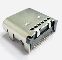 Connecteur femelle JLC Type-C 24 broches horizontal pour PCB SMD double rangée 4 pattes, coque en acier inoxydable, USB 3.1 5V 3A à charge rapide